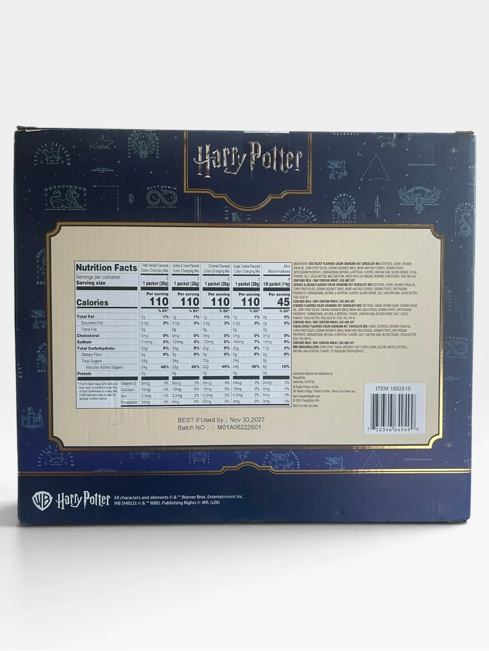 Harry Potter Hogwarts Color Changing Hot Cocoa Gift Set 2 Mugs 2 Wands NIB
